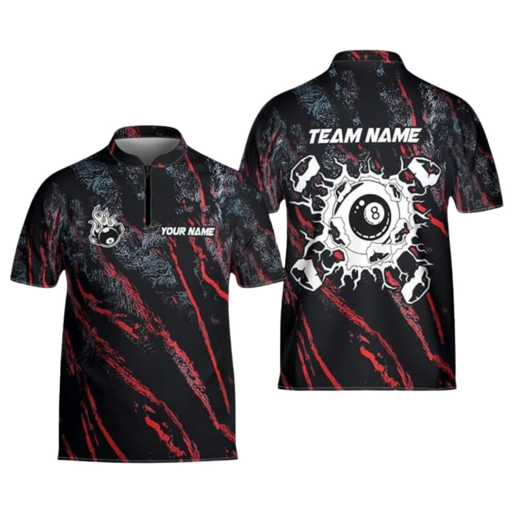 Custom 8 Ball Jersey For Men, Custom Break 8 Ball Billiard Team Shirts BIZ0175