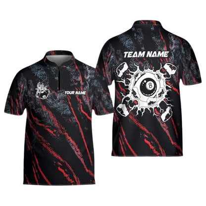 Custom 8 Ball Jersey For Men, Custom Break 8 Ball Billiard Team Shirts BIZ0175
