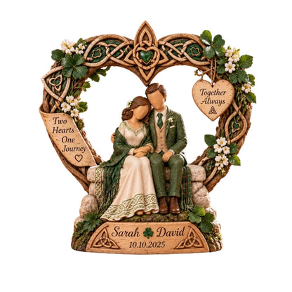 Custom Irish Couple Wedding Wooden Block, Custom Ireland Wedding Anniversary Wooden Plaque WD0781