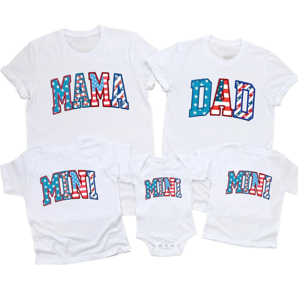 Custom USA Red White And Blue 4th Of July Matching Family T Shirts, Personalized Family Shirts For Independence Day ET0524
