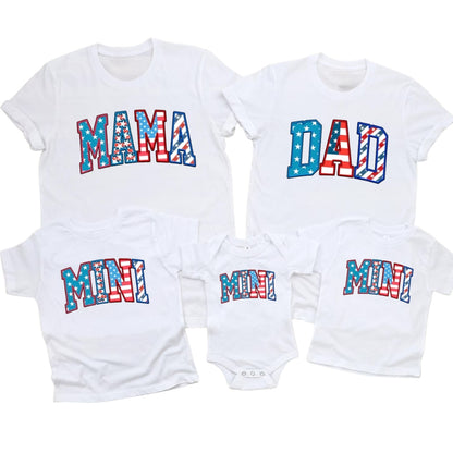 Custom USA Red White And Blue 4th Of July Matching Family T Shirts, Personalized Family Shirts For Independence Day ET0524