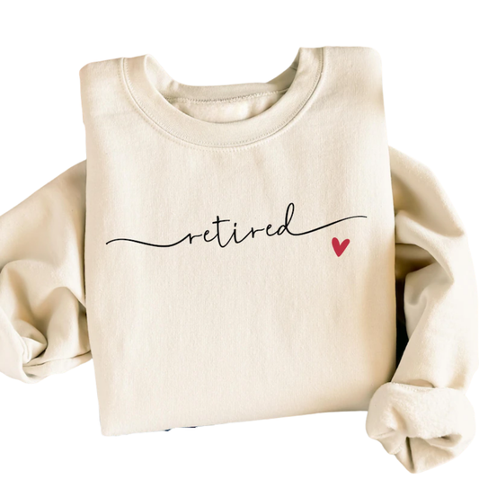 Retired Heart Sweatshirt, Retirement Sweatshirts 2D0893