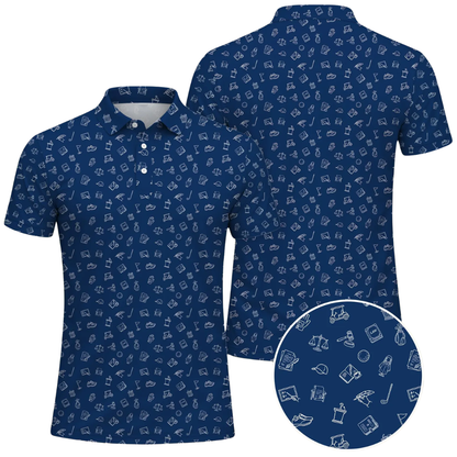 Lawyer Pattern Blue Golf Polo Shirt For Men, Golf Shirts For Lawyer GE0515