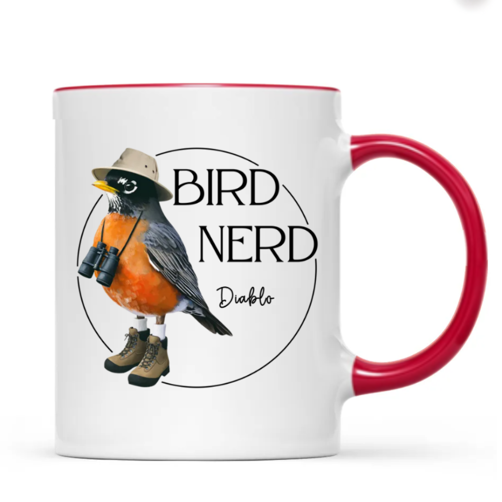 Personalized Bird Nerd Funny Bird Watcher Mug, Custom Name Twitcher Mug, Personalized Mug For Bird Lover TD0011