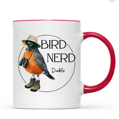 Personalized Bird Nerd Funny Bird Watcher Mug, Custom Name Twitcher Mug, Personalized Mug For Bird Lover TD0011