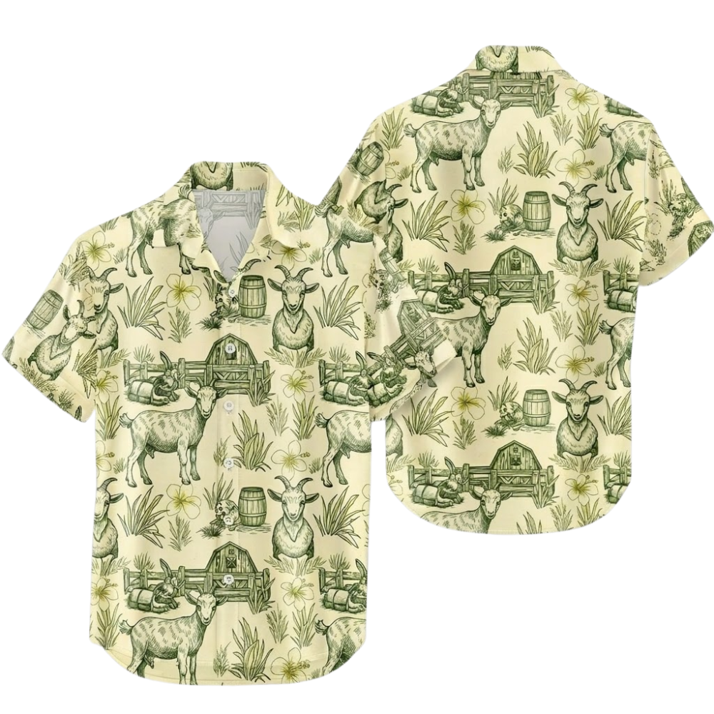 Vintage Goat Hawaiian Shirt For Men Women, Goat Hawaiian Shirt For Farmer HE0706