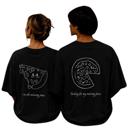 Pizza And Pizza Slice Couple Matching T Shirt, Pizza Matching Shirts For His And Her ET1326