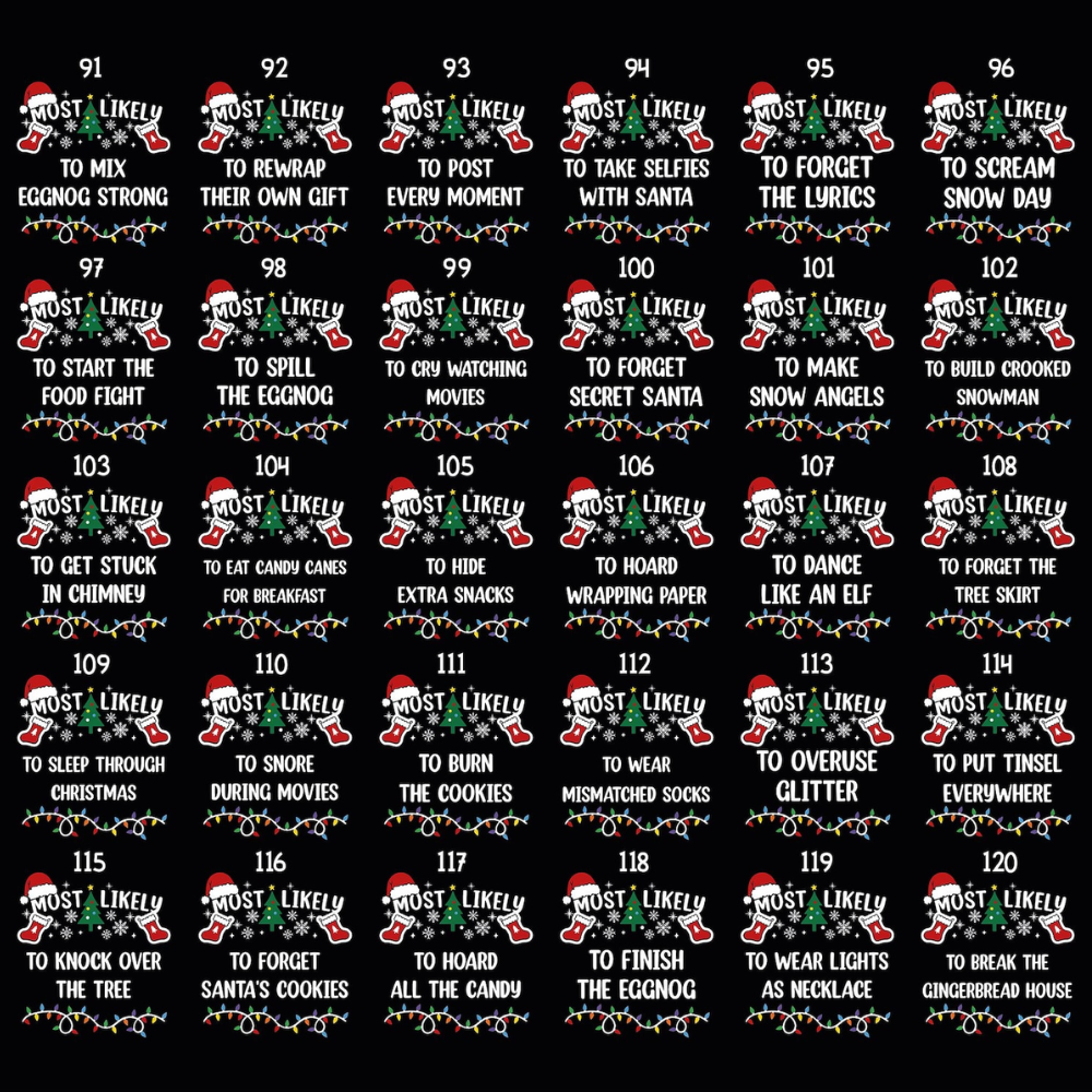 Most Likely To Custom Christmas Family Matching T Shirt, Custom Funny Christmas Family Shirts ET1178
