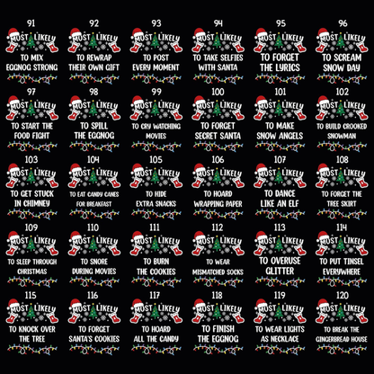 Most Likely To Custom Christmas Family Matching T Shirt, Custom Funny Christmas Family Shirts ET1178