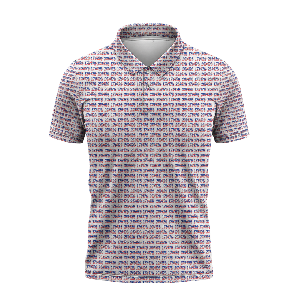 USA Flag 1766-2026 Pattern Men's Golf Polo Shirt, 4th Of July Golf Shirts GZ0285