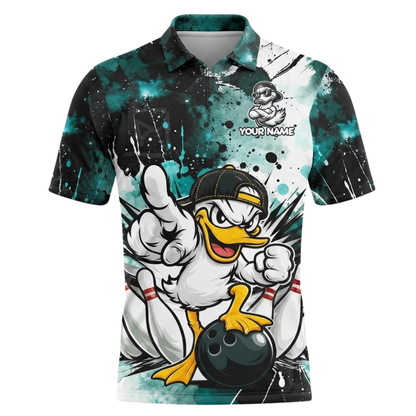 Custom Funny Duck Bowling Jersey For Men, Custom Duck Team Bowling Shirts BZ0500
