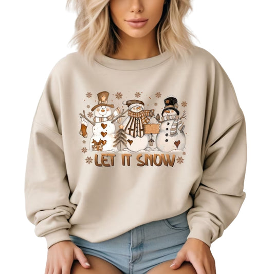 Let It Snow Sweatshirt Womens, Snowman Christmas Sweatshirt 2D0649