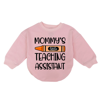 Mommy's Little Teaching Assistant Baby Romper Sweatshirt, Teacher Baby Romper Sweatshirt BB0174