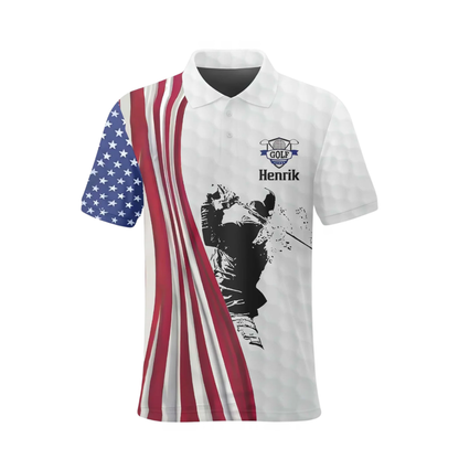 It Takes A Lot Of Balls To Golf The Way I Do Personalized Men's American Flag Golf Polo Shirt, Custom Funny Patriotic Golf Shirts GZ0449