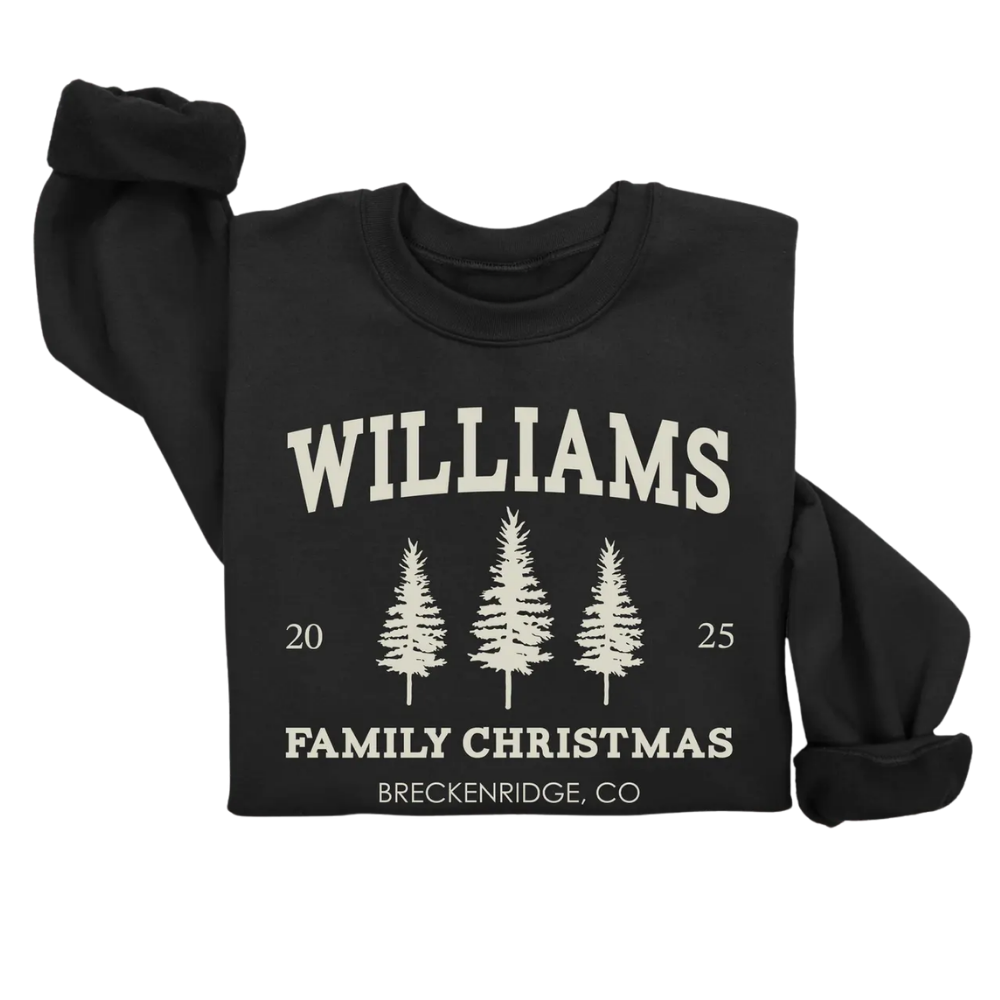 Personalized Family Name Christmas Sweatshirts Matching, Custom Christmas Family Sweatshirt ET1338