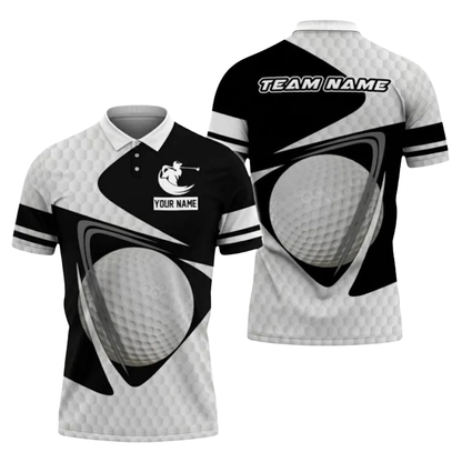 Custom Team Blue White Golf Mens Polo Shirt, Custom Golf Shirts GE0598