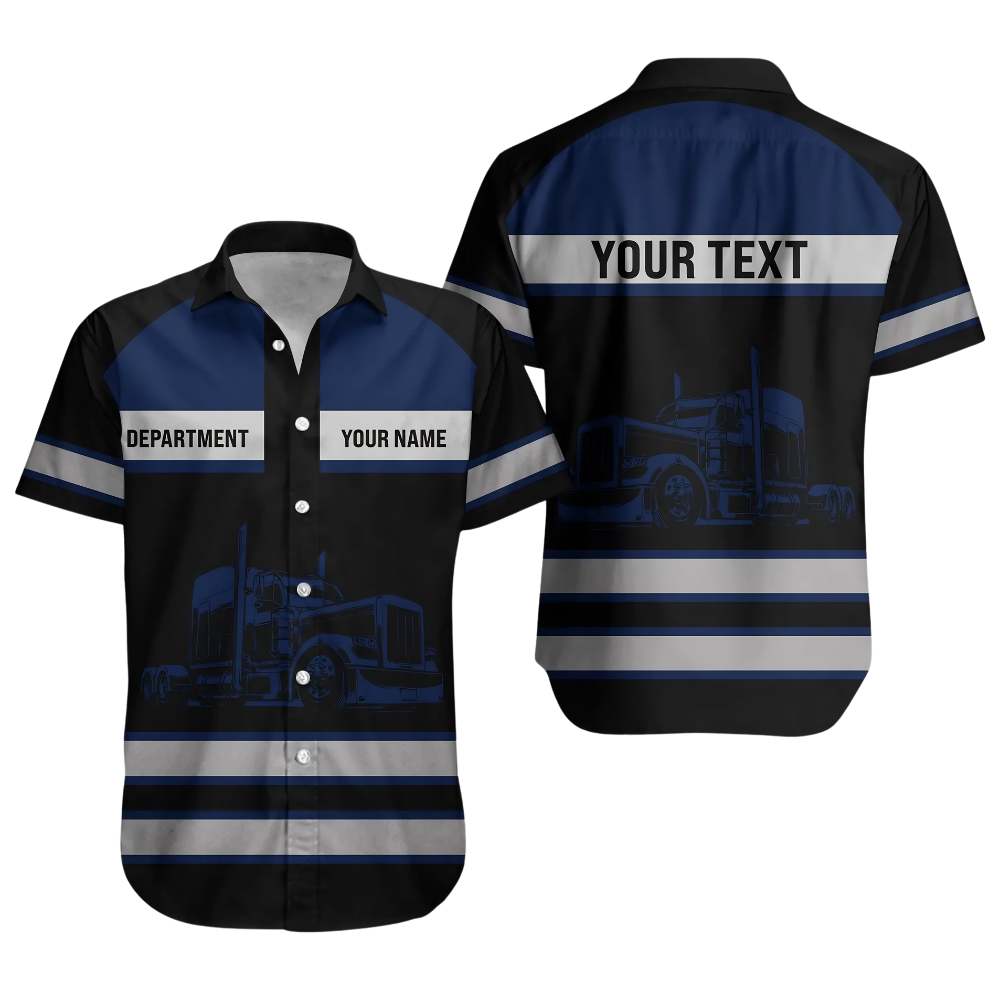 Custom Truck Driver Hawaiian Shirt For Men, Custom Driver Work Uniforms HE0859