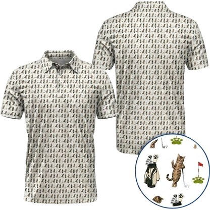 Cat Funny Golf Polo Shirt Mens, Cat Golf Shirt For Pet Lover GZ0367