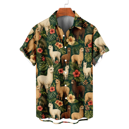Alpaca Tropical Hawaiian Shirt For Men Women, Alpaca Lover Hawaiian Shirt HE0702