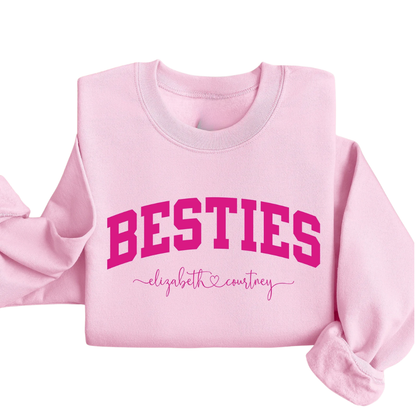 Custom Besties Name Matching Sweatshirt, Custom Bestie Friend Sweatshirts ET1372