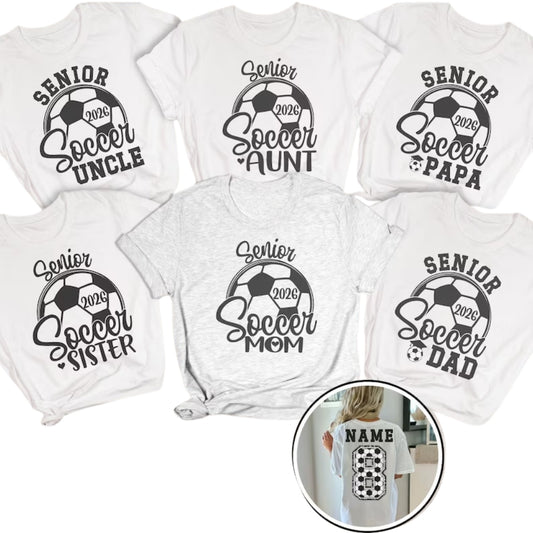 Custom Matching Senior Soccer Family T Shirts, Personalized Class Of Soccer Matching Family Shirts For Senior Night ET0498