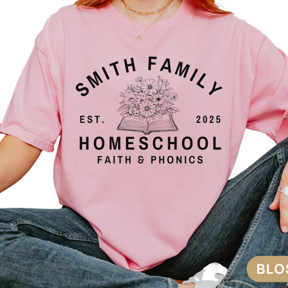 Personalized Homeschool Family Matching T Shirt, Custom Homeschool Family Shirts ET1197