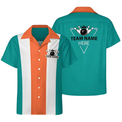 Custom Year Retro Bowling Hawaiian Shirts, Custom Team Retro Bowling Shirts BE0202