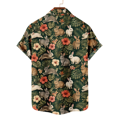 Tropical Rabbit Hawaiian Shirt Men Women, Rabbit Lover Hawaiian Shirt HE0691