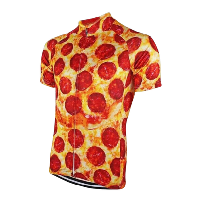 Pepperoni Pizza Cycling Short Sleeve Jersey For Men, Pizza Lover Cycling Jersey CG0828
