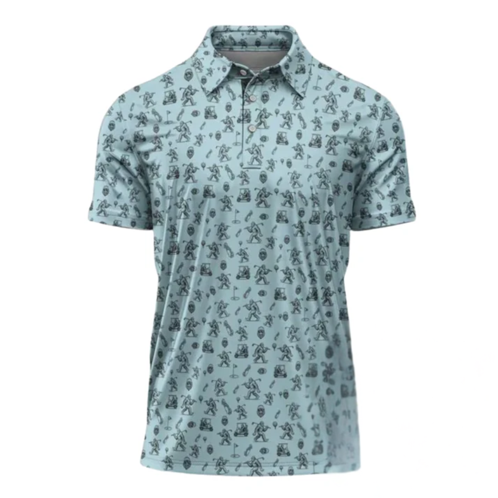 Funny Bigfoot Golf Men's Polo Shirt, Sasquatch Golf Shirts GE0261