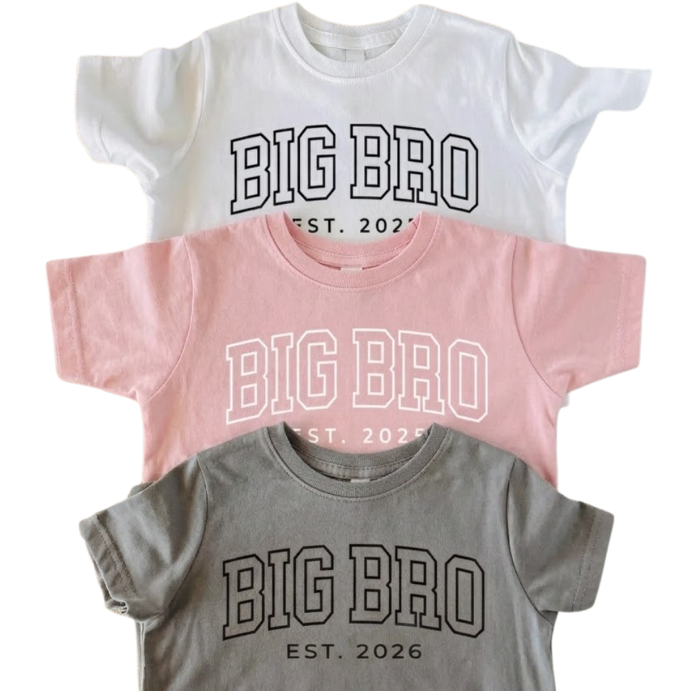 Big Bro Announcement Custom Year Matching Sibling T Shirt, Personalized Baby Reveal Sibling Shirts ET1258