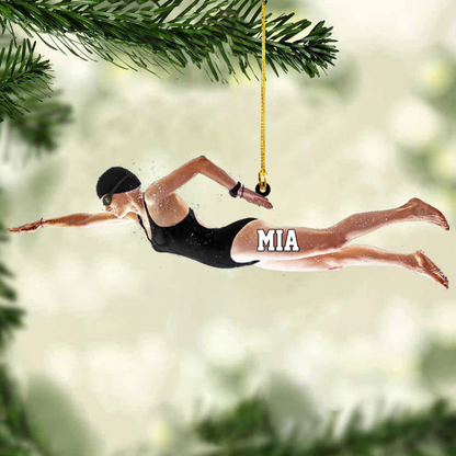 Personalized Female Swimmer Acrylic Ornament, Gift For Swimming Lovers/Swimmer OO1769