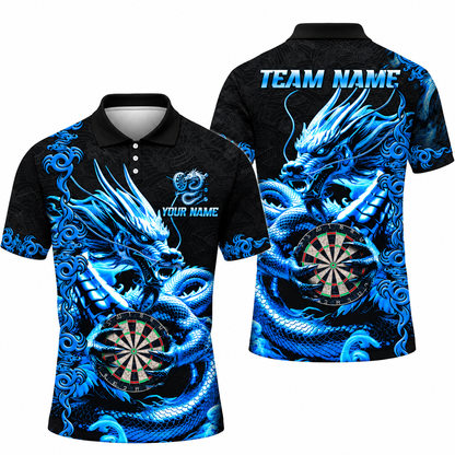 Golden Dragon Custom Darts Polo Shirt For Men, Custom Dragon Darts Team Shirt DZ0183