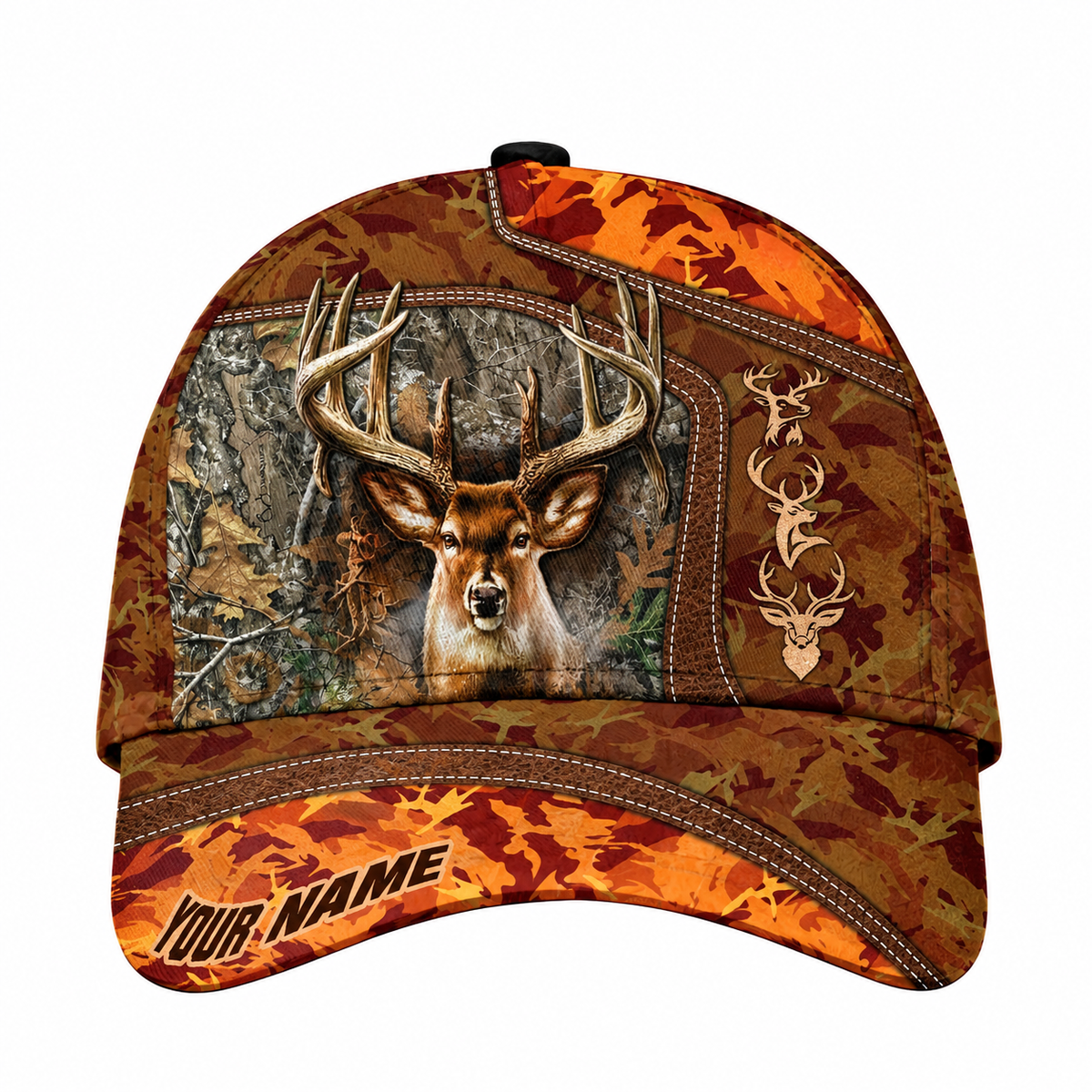 Personalized Deer Hunting Forest Camo Baseball Cap, Custom Name Hunter Cap Hat CP0768