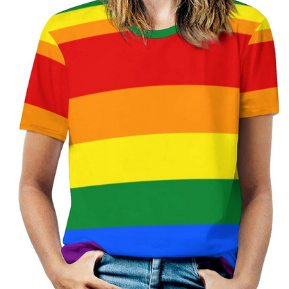 Love Equality Rainbow Flag Lgbt Lesbian Gay Pride Short Sleeve Shirt Women Plus Size Blouse Tunics Tops LO0914