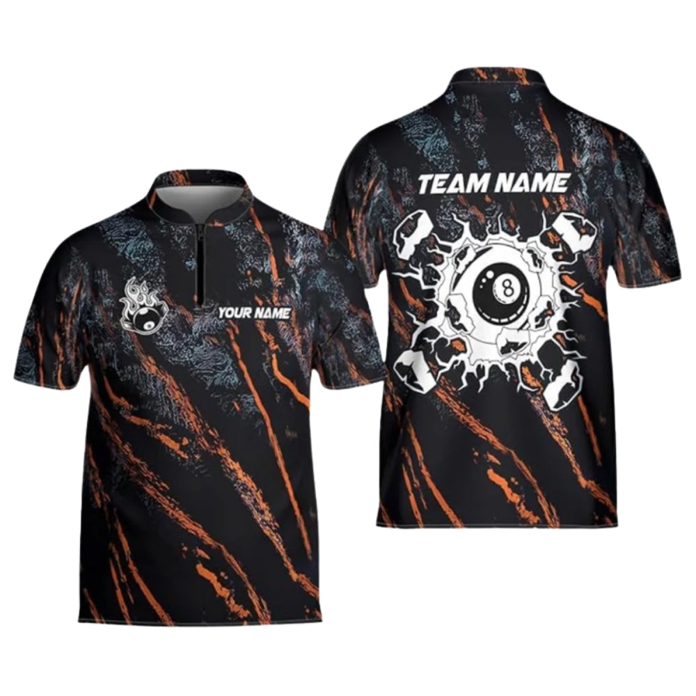 Custom 8 Ball Jersey For Men, Custom Break 8 Ball Billiard Team Shirts BIZ0175