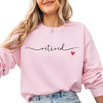 Retired Heart Sweatshirt, Retirement Sweatshirts 2D0893