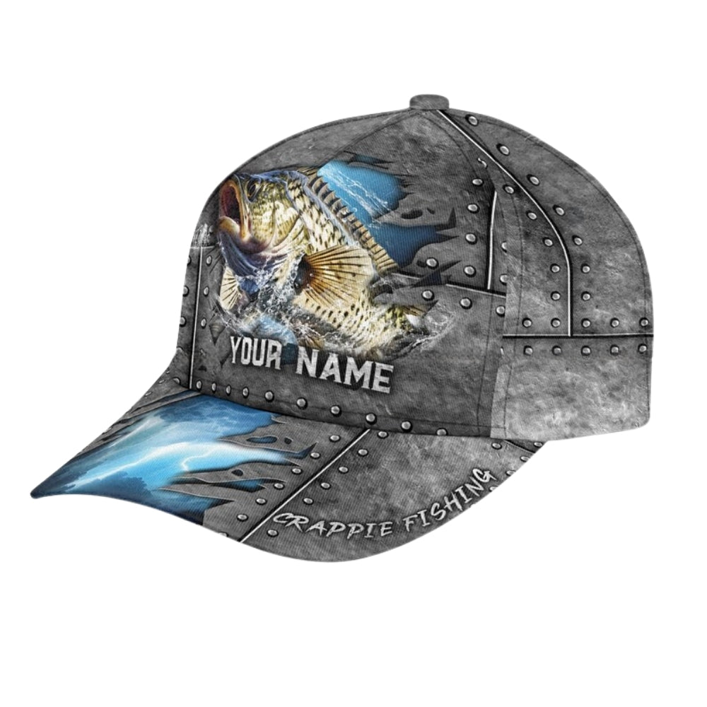 Custom Crappie Fishing 3D Baseball Cap, Custom Crappie Hats For Fisherman CP0086