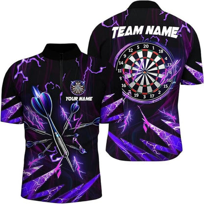 Custom Purple Lightning Thunder Darts Men Jersey, Custom Thunder Darts Team Shirts DZ0005