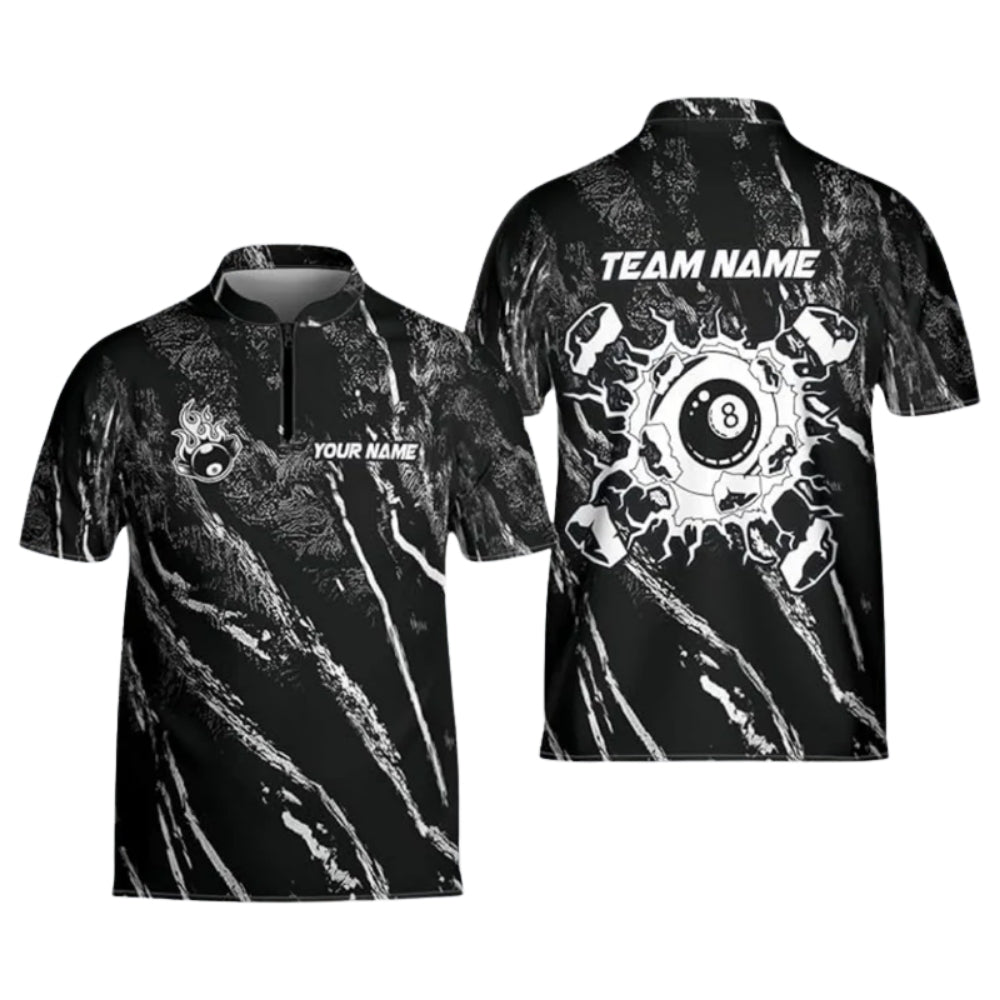 Custom 8 Ball Jersey For Men, Custom Break 8 Ball Billiard Team Shirts BIZ0175