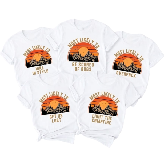 Most Likely To Custom Hiking Family Matching T Shirt, Custom Funny Moutain Trip Family Shirts ET1310