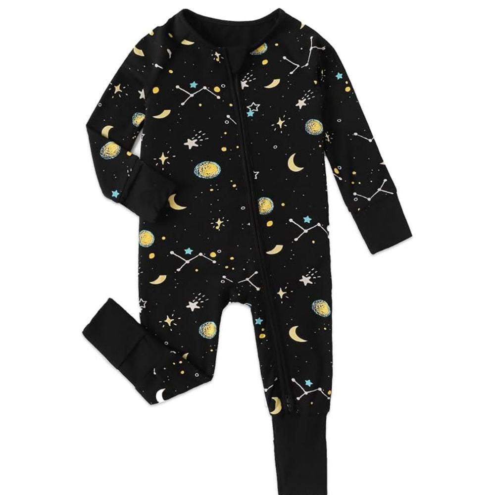 Night Sky Black Baby Romper Convertible Zippy, Space Baby Convertible Romper BB0384