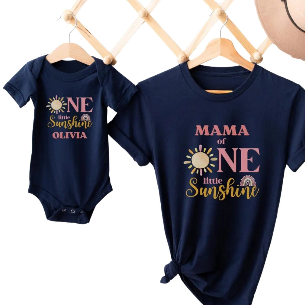 One Little Sunshine Personalized 1st Birthday Family T Shirts, Custom Matching First Birthday Family Shirts ET0239