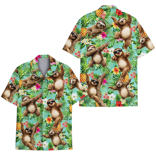 Funny Sloth Tropical Hawaiian Shirt For Men Women, Sloth Hawaiian Shirts HE0548