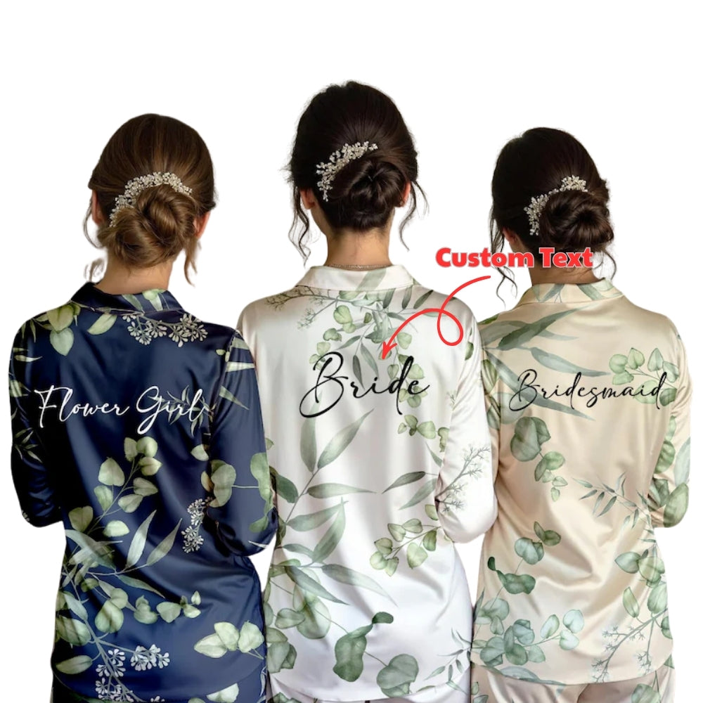 Personalized Bridesmaid Floral Pajamas Set For Bridal Party, Custom Bridesmaid Pajamas WD0195