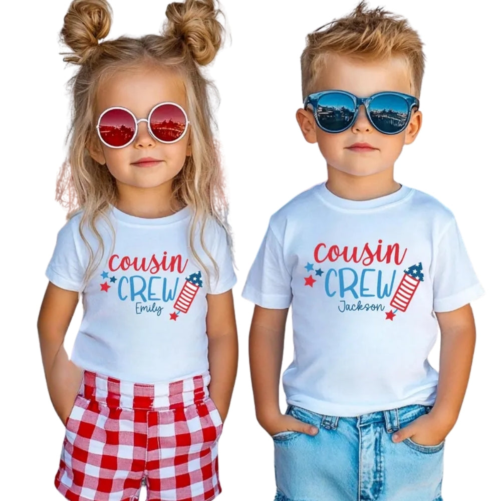 Personalized Cousin Crew 4th Of July Matching T Shirts, Custom Name Fourth Of July Matching Shirt For Cousin ET0789