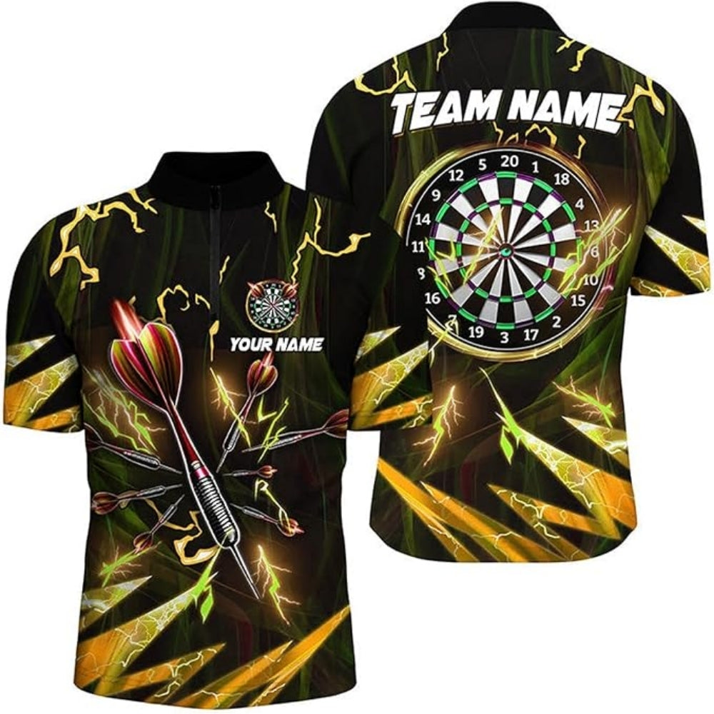 Custom Purple Lightning Thunder Darts Men Jersey, Custom Thunder Darts Team Shirts DZ0005