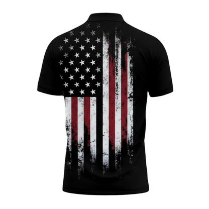 1776-2026 We The People USA Flag Black Golf Mens Polo Shirt, Independence Day Golf Shirts GE0537