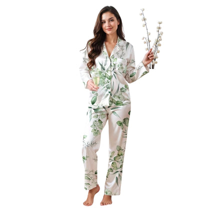 Personalized Bridesmaid Floral Pajamas Set For Bridal Party, Custom Bridesmaid Pajamas WD0195
