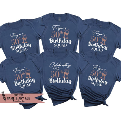 Personalized 50th Birthday Queen Matching T Shirt, Custom Birthday Crew Matching Shirts ET0862